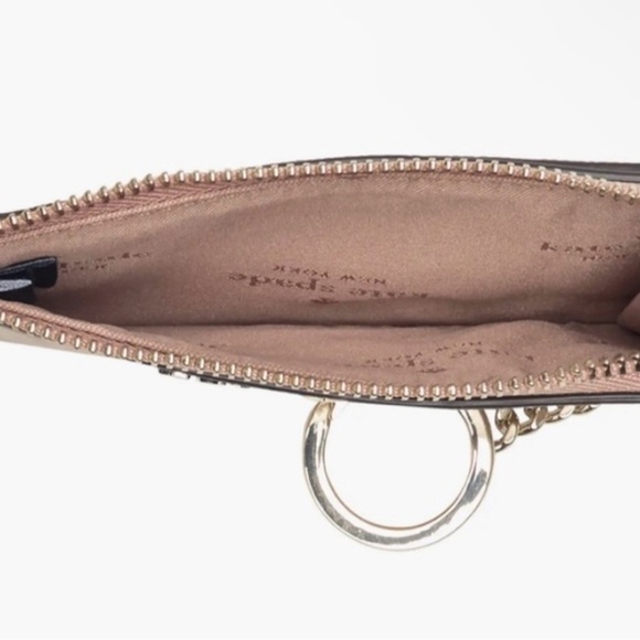 Kate Spade Fawn Tan Keychain Wallet Medium Zip Cardholder, Coin Holder Purse - Picture 5 of 6